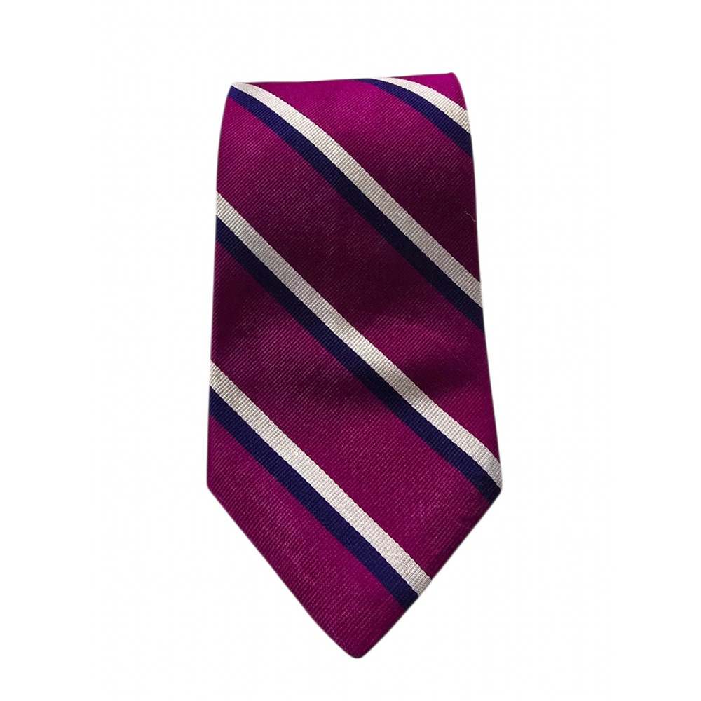 Lauren Ralph Lauren Magenta Striped Silk Tie